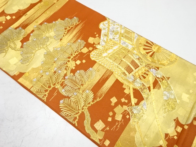 JAPANESE FUKURO OBI / EMBROIDERY / YOUNG PINE / BY JURAKU